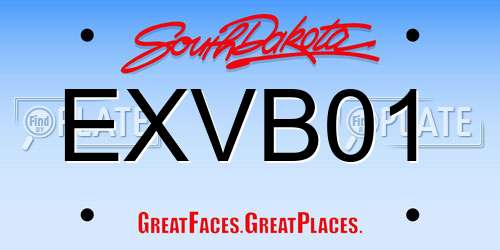 EXVB01 South Dakota License Plate