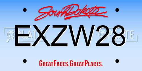 EXZW28 South Dakota License Plate