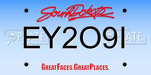 EY2O9I South Dakota License Plate