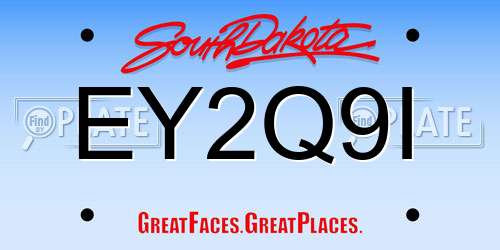 EY2Q9I South Dakota License Plate