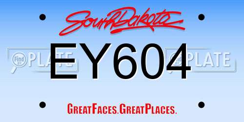 EY604 South Dakota License Plate