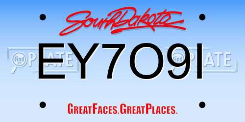 EY7O9I South Dakota License Plate