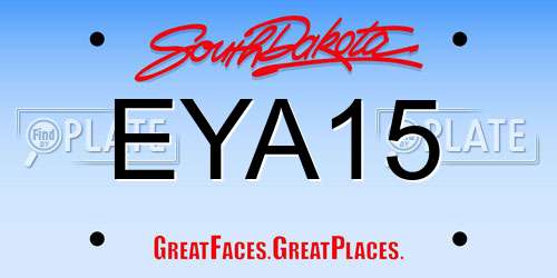 EYA15 South Dakota License Plate