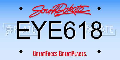 EYE618 South Dakota License Plate