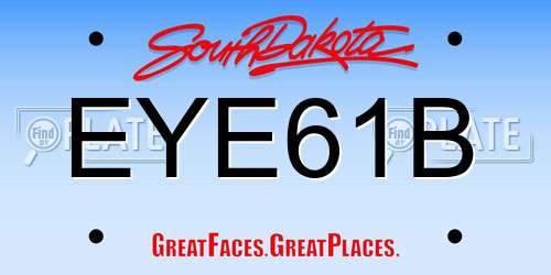 EYE61B South Dakota License Plate