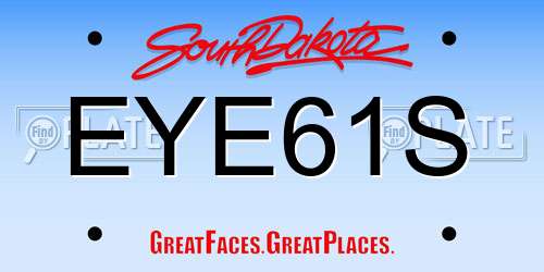 EYE61S South Dakota License Plate