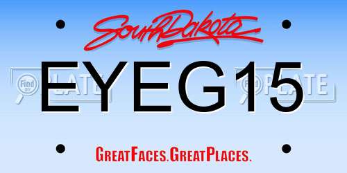 EYEG15 South Dakota License Plate