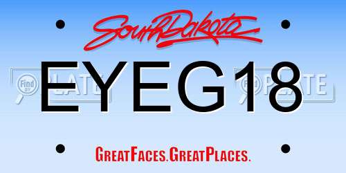 EYEG18 South Dakota License Plate