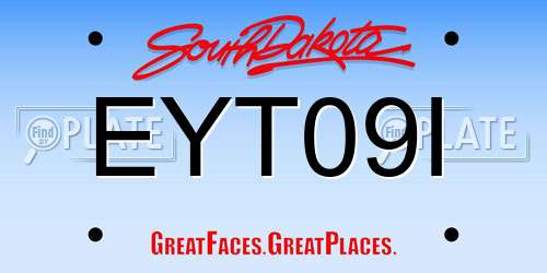 EYT09I South Dakota License Plate