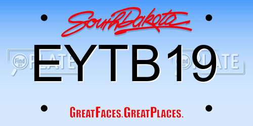 EYTB19 South Dakota License Plate