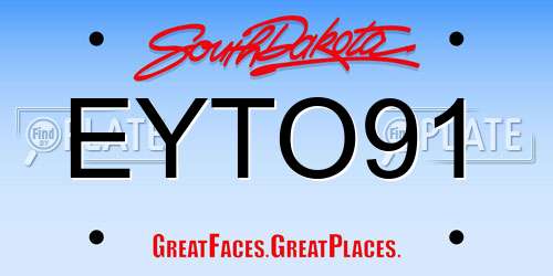 EYTO91 South Dakota License Plate