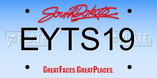EYTS19 South Dakota License Plate