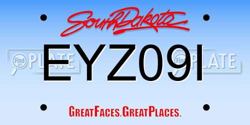 EYZ09I South Dakota License Plate