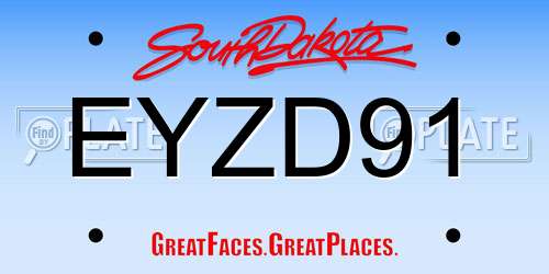 EYZD91 South Dakota License Plate