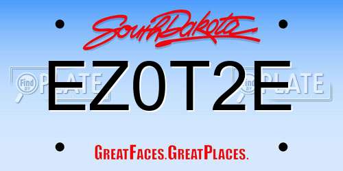 EZ0T2E South Dakota License Plate