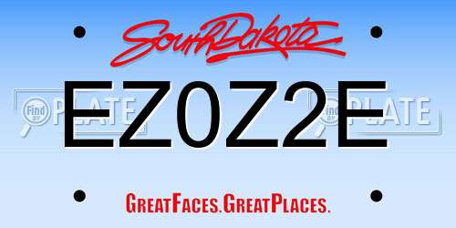 EZ0Z2E South Dakota License Plate