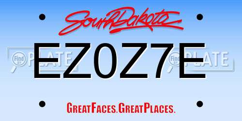 EZ0Z7E South Dakota License Plate
