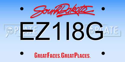 EZ1I8G South Dakota License Plate