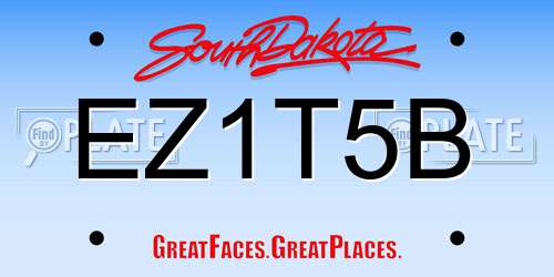 EZ1T5B South Dakota License Plate