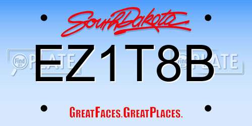EZ1T8B South Dakota License Plate