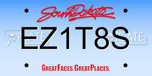 EZ1T8S South Dakota License Plate
