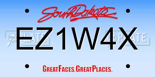 EZ1W4X South Dakota License Plate