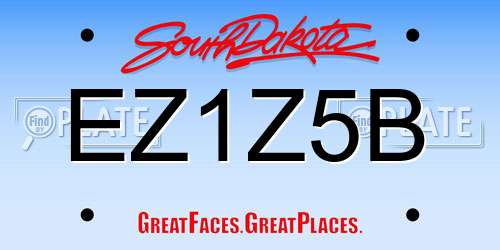 EZ1Z5B South Dakota License Plate
