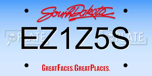 EZ1Z5S South Dakota License Plate