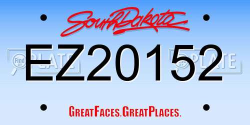 EZ20152 South Dakota License Plate
