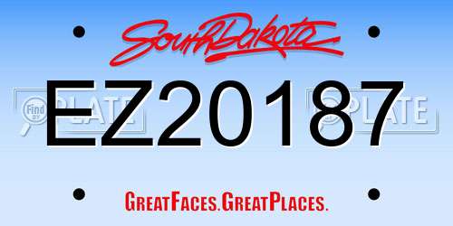 EZ20187 South Dakota License Plate