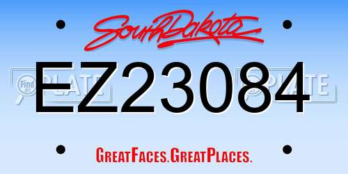 EZ23084 South Dakota License Plate