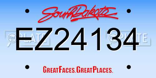 EZ24134 South Dakota License Plate