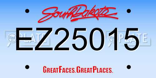 EZ25015 South Dakota License Plate