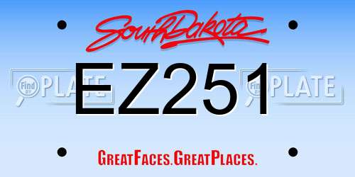 EZ251 South Dakota License Plate