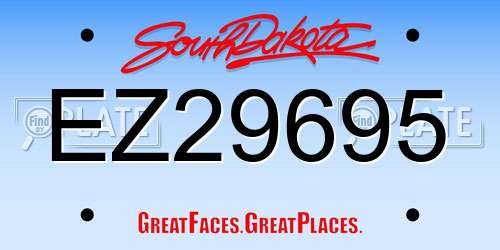 EZ29695 South Dakota License Plate