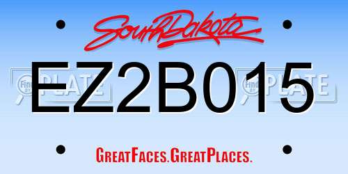 EZ2B015 South Dakota License Plate