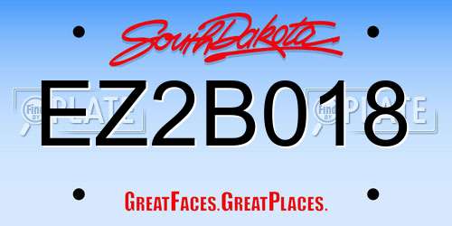 EZ2B018 South Dakota License Plate