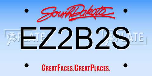 EZ2B2S South Dakota License Plate