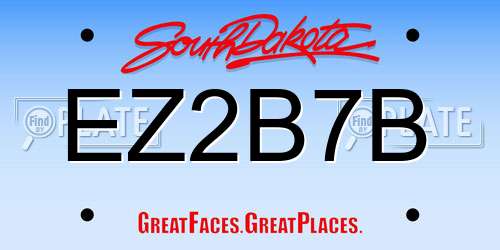 EZ2B7B South Dakota License Plate