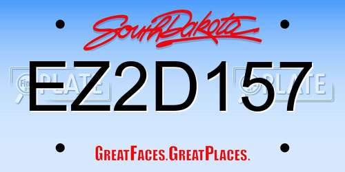 EZ2D157 South Dakota License Plate