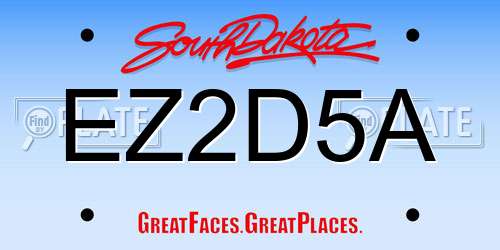 EZ2D5A South Dakota License Plate
