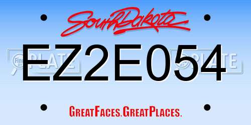 EZ2E054 South Dakota License Plate