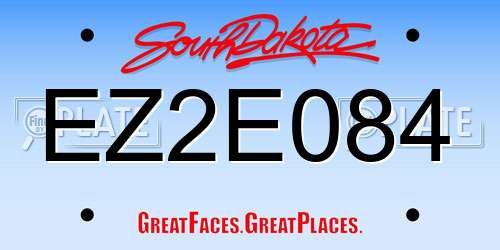 EZ2E084 South Dakota License Plate