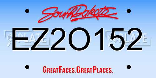 EZ2O152 South Dakota License Plate