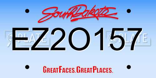 EZ2O157 South Dakota License Plate