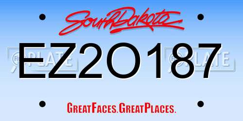 EZ2O187 South Dakota License Plate