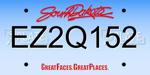 EZ2Q152 South Dakota License Plate