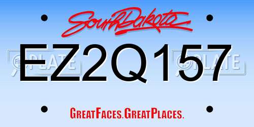 EZ2Q157 South Dakota License Plate