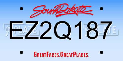 EZ2Q187 South Dakota License Plate