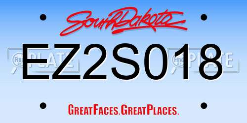 EZ2S018 South Dakota License Plate